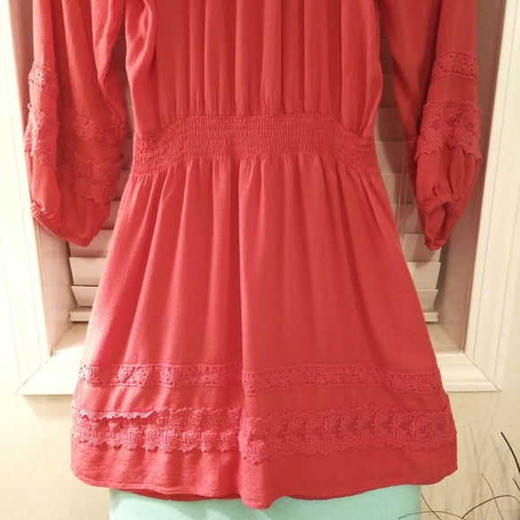 Chelsea & Violet Vintage Coral Dress with Crochet - Picture 7 of 10